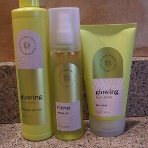 Bath & Body Works Glow Body Citrus Scrub, Shower Gel and Body Spray!! NEW